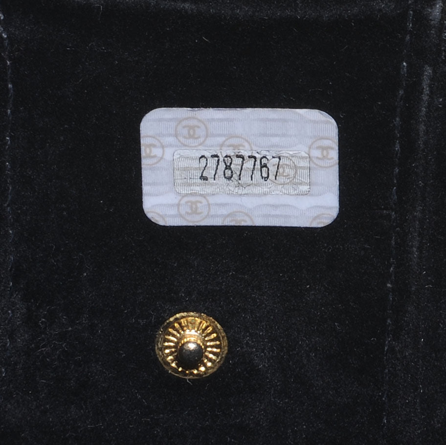 Caviar Round Jewelry Travel Case Black