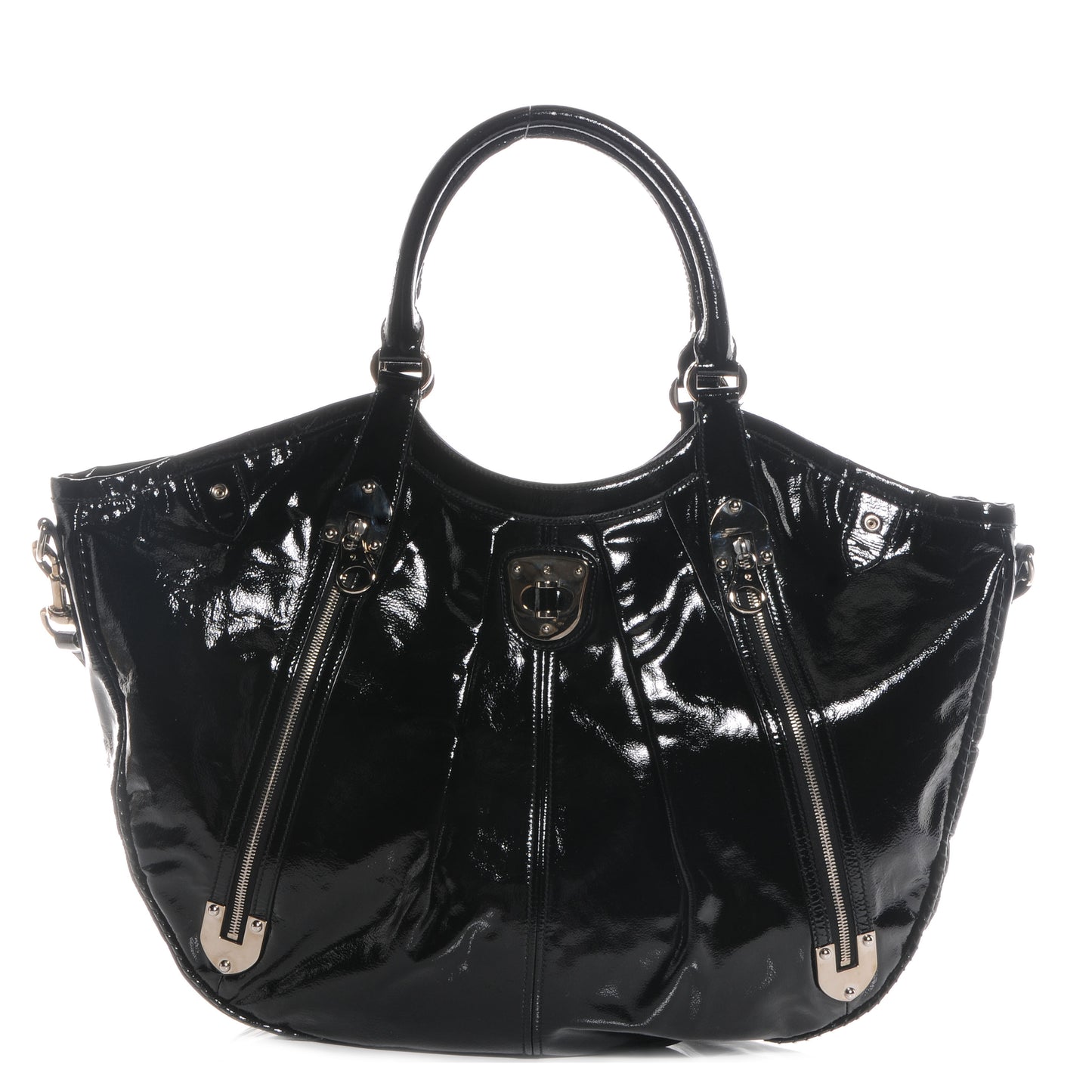 Patent Leather Hobo Black