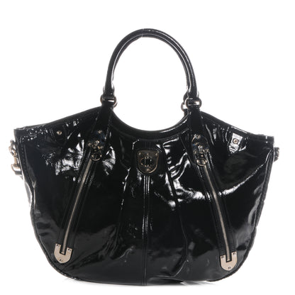 Alexander McQueen Patent Leather Hobo Black 1 of 8