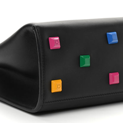 Salvatore Ferragamo Calfskin Rainbow Studio Box Bag Black 7 of 8
