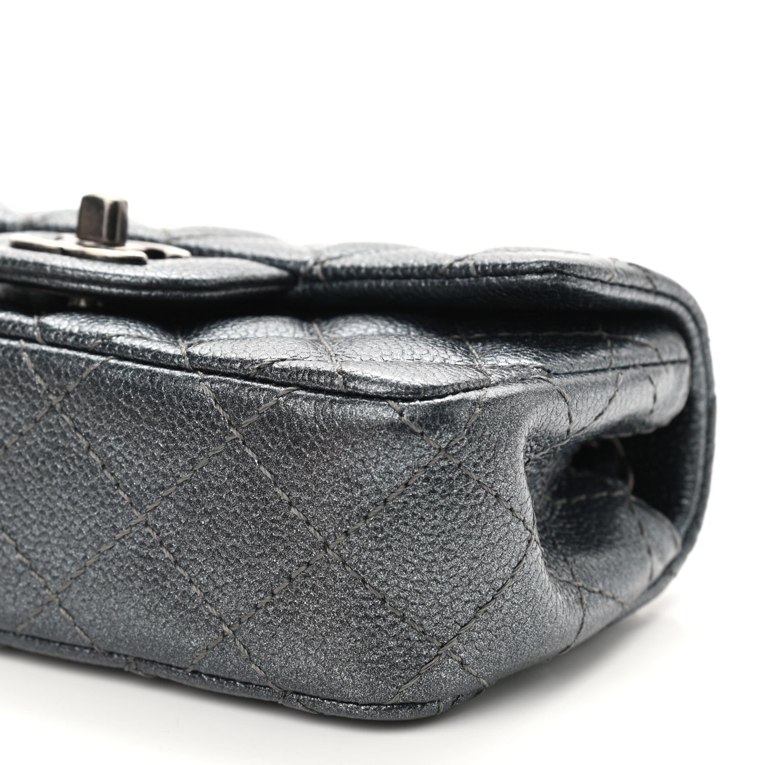 Chanel Metallic Caviar Quilted Extra Mini Flap Charcoal 10 of 11