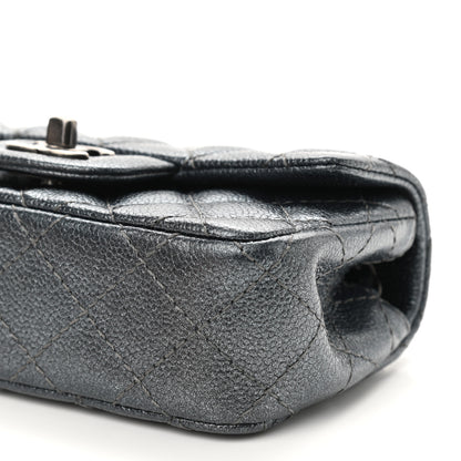 Chanel Metallic Caviar Quilted Extra Mini Flap Charcoal 10 of 11