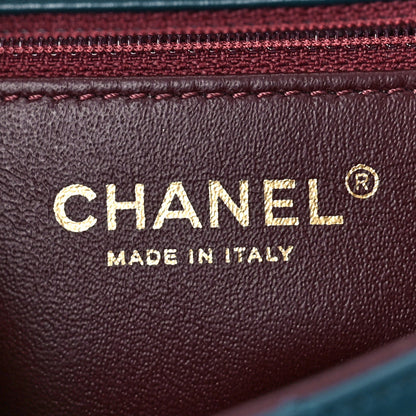 Chanel Lambskin Quilted Two Tone Day Flap Navy Turquoise 5 of 9