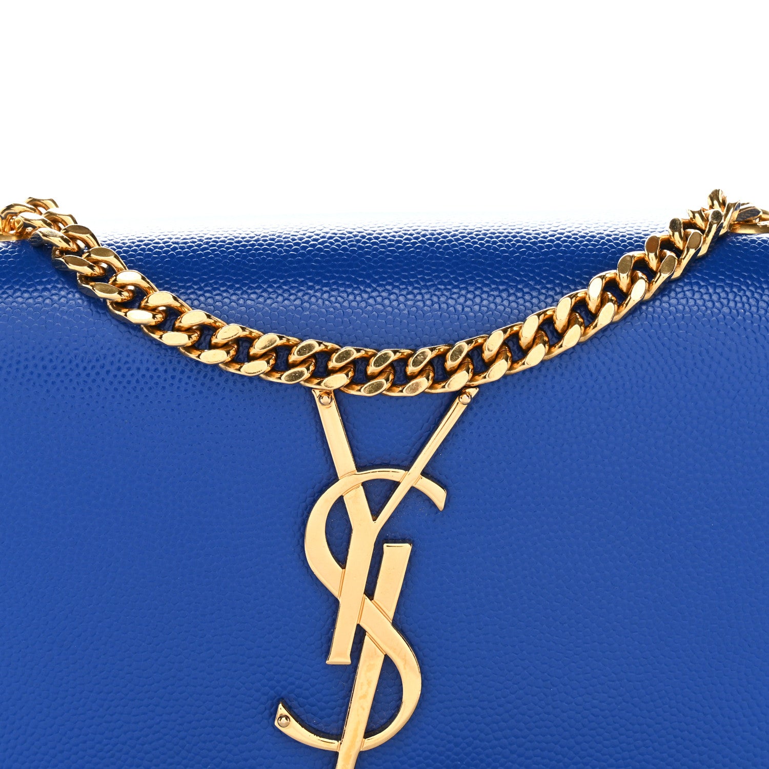 Saint Laurent Grain De Poudre Small Classic Monogram Kate Satchel Royal Blue 8 of 12