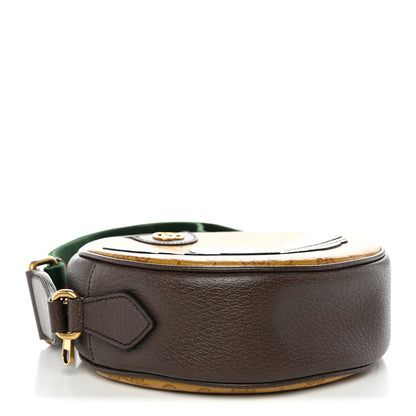 Gucci X ADIDAS Crystal Vintage Monogram Textured Dollar Calfskin Web Trefoil Small Ophidia Round Shoulder Bag Mid Natural Nut Off White New Acero 4 of 11