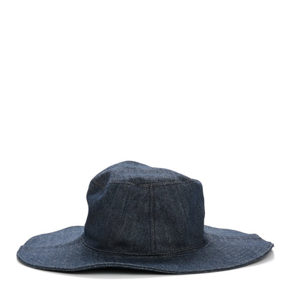 Prada Denim Triangle Wide Brim Drill Hat M Blue 6 of 9