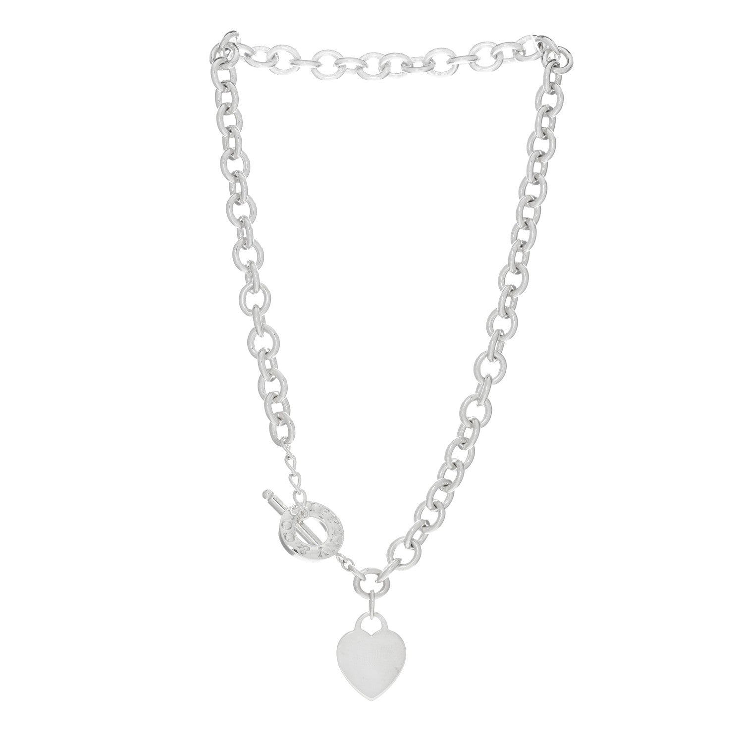 Tiffany Sterling Silver Heart Tag Toggle Necklace 2 of 3