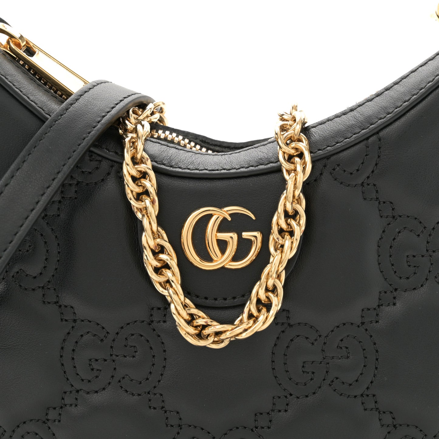 Calfskin GG Matelasse Mini Hobo Shoulder Bag Black
