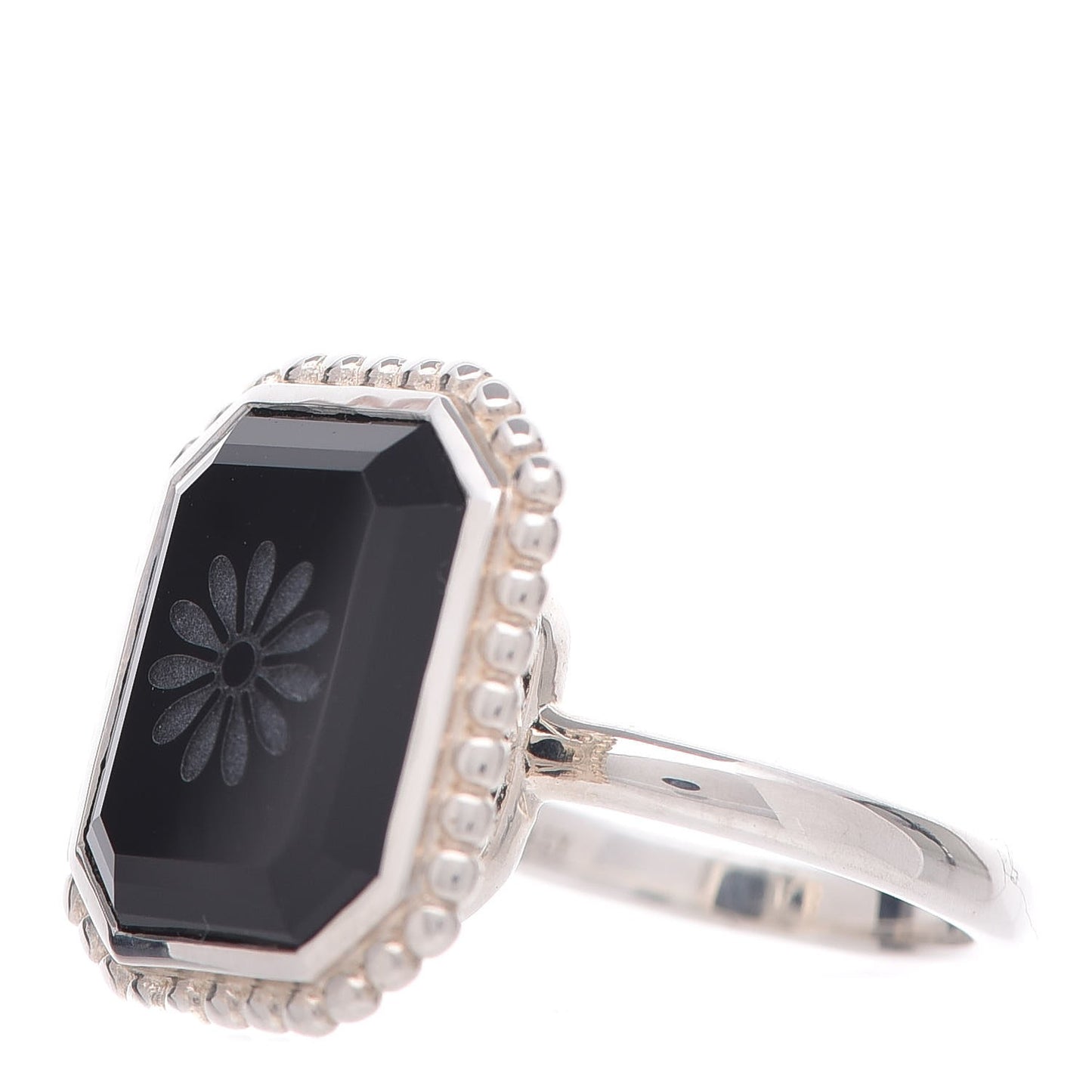 Sterling Silver Onyx Ziegfeld Ring 53 6.25