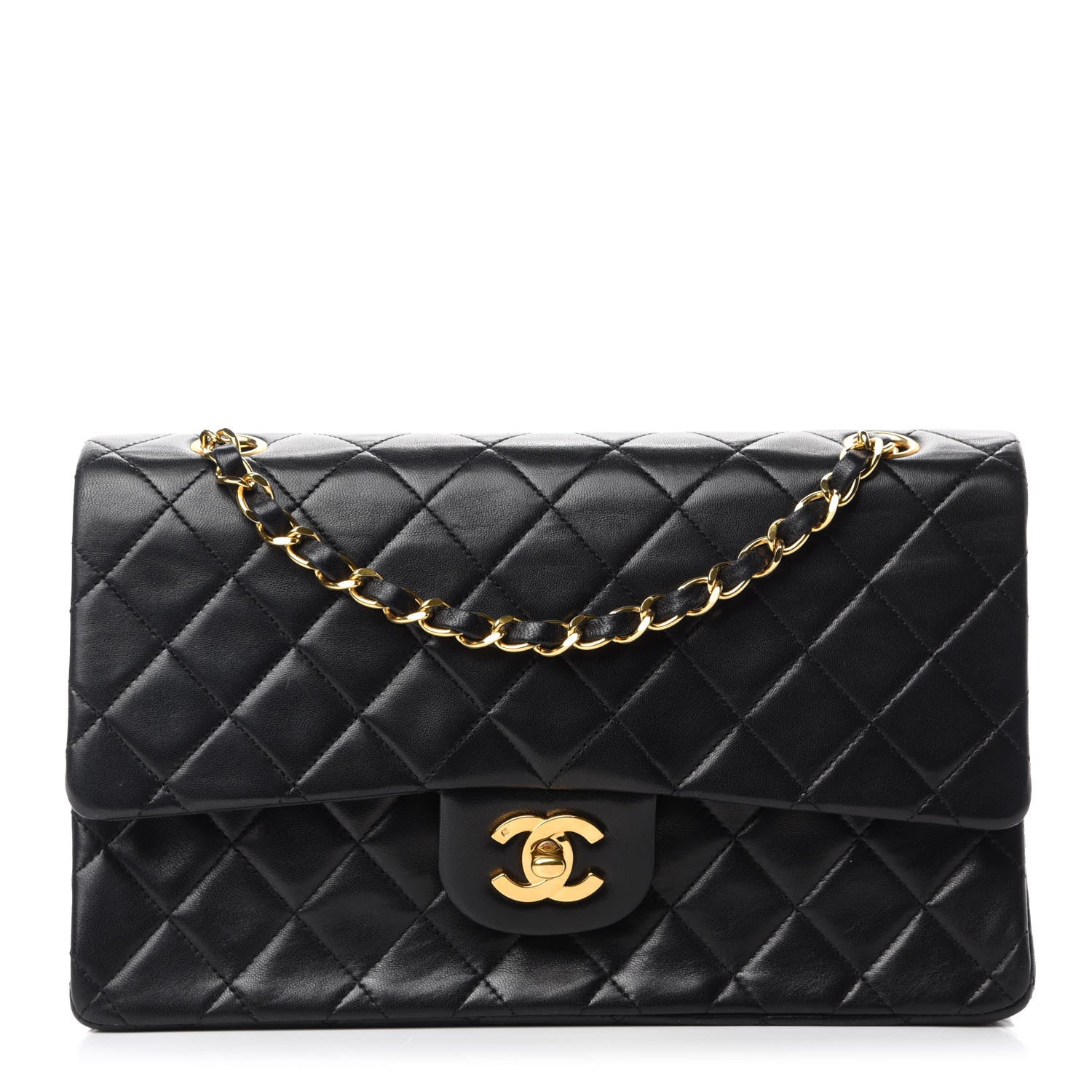 Chanel Lambskin Quilted Medium Double Flap Black 1 of 14