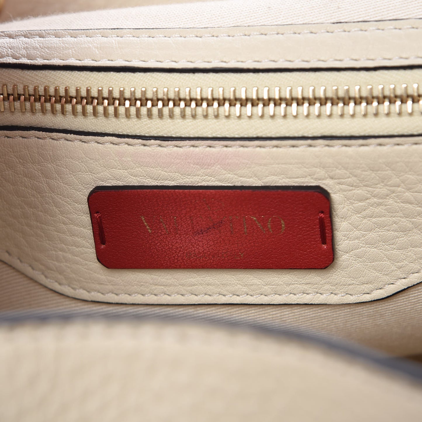Pebbled Calfskin Rockstud Double Pocket Backpack Ivory