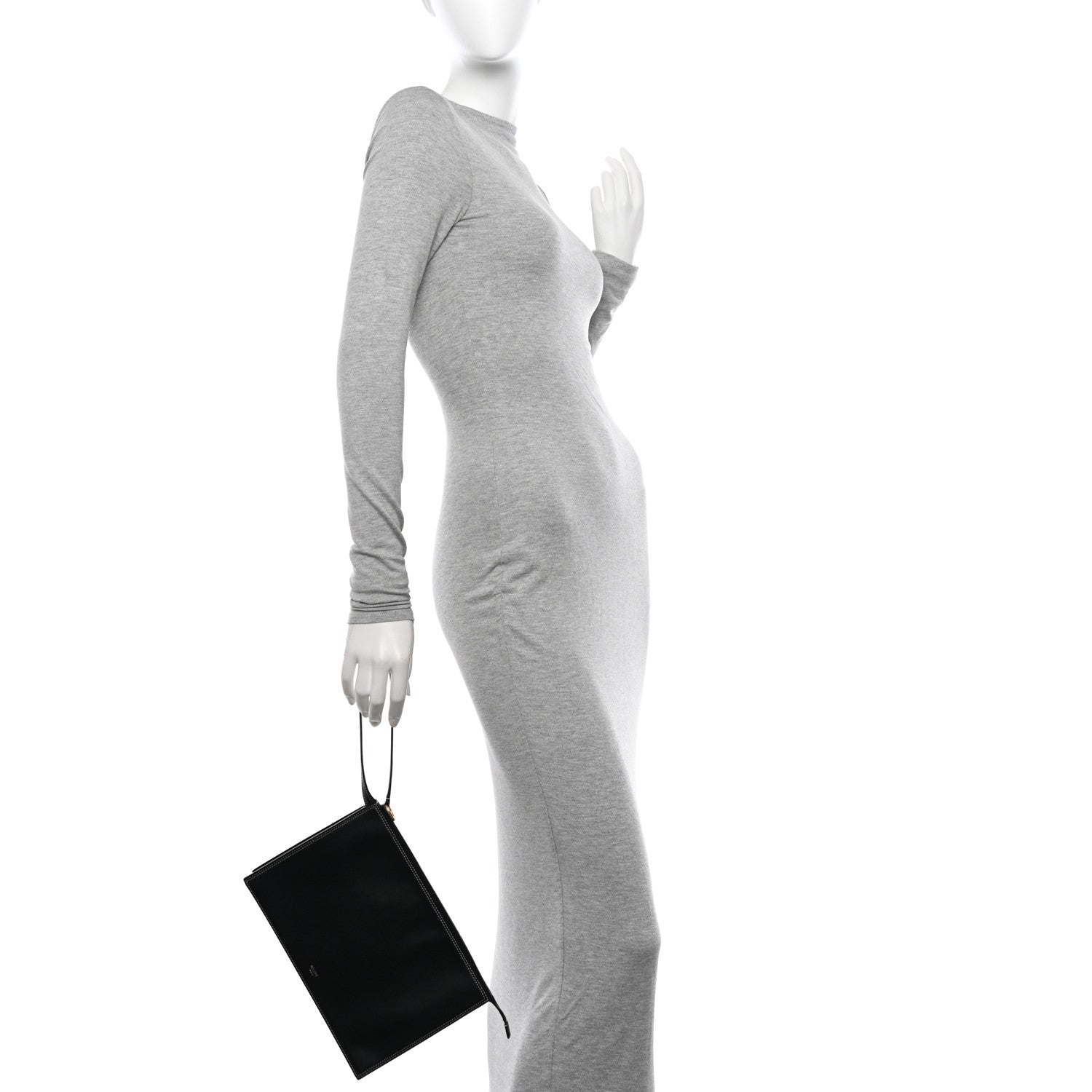 Celine Smooth Calfskin Ring Clutch Black 2 of 10
