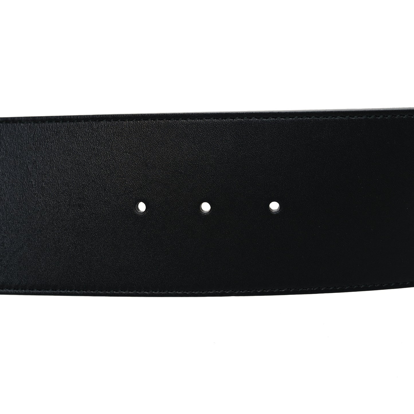 Moon Calfskin Pearl Double G 70mm Belt 85 34 Black Cream
