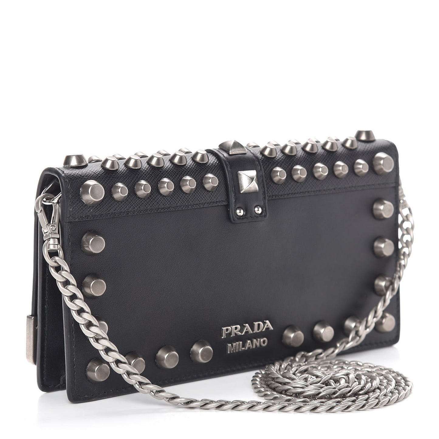 City Calfskin Cahier Studded Mini Bag Black