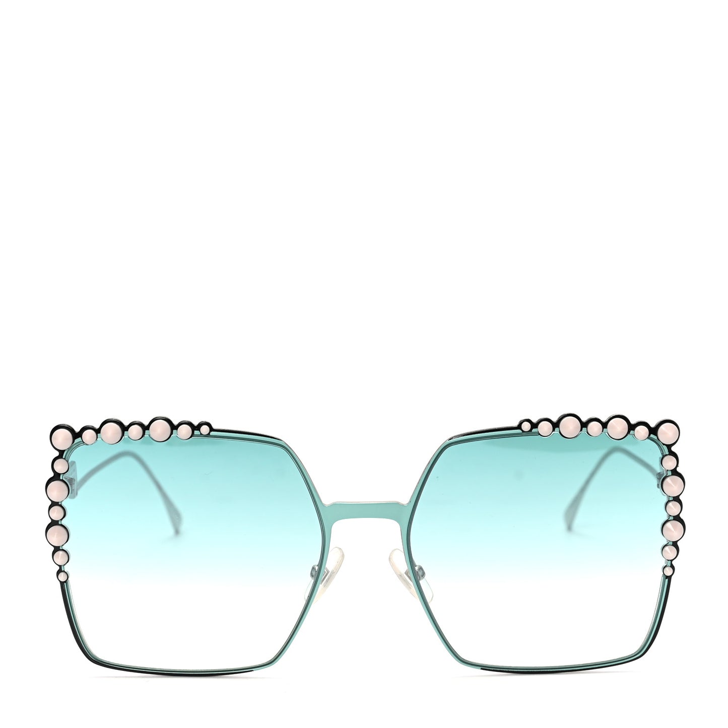 Metal Dots Square Sunglasses FF 0259/S Green Palladium