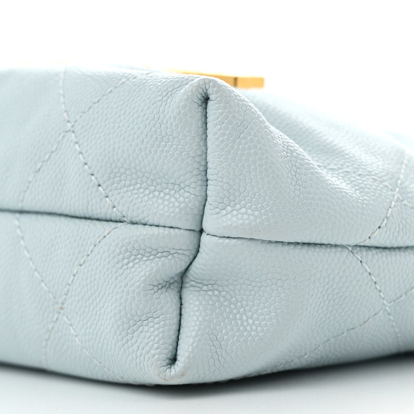 Shiny Caviar Quilted Mini Chanel 22 Light Blue