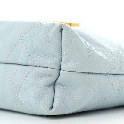 Chanel Shiny Caviar Quilted Mini Chanel 22 Light Blue 10 of 12