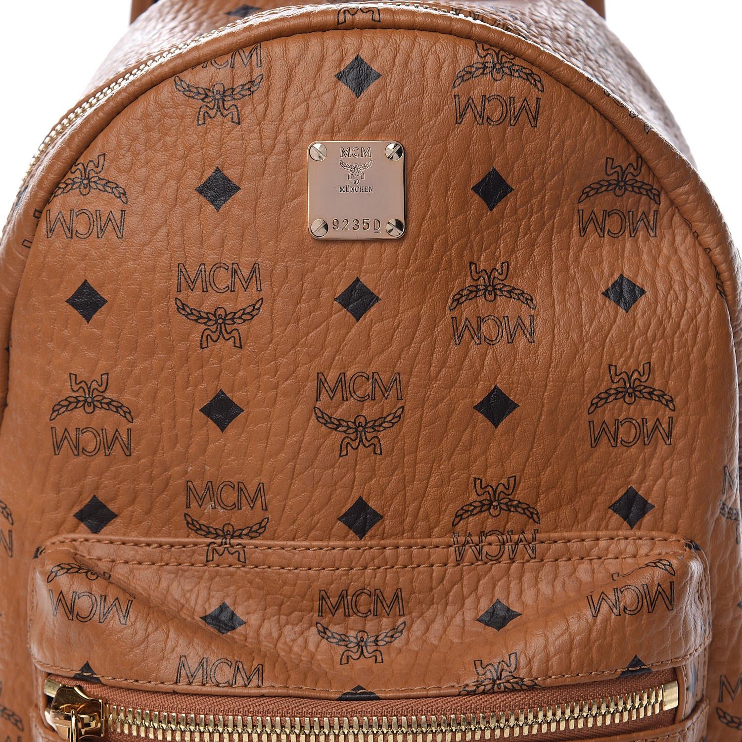 MCM Visetos Small Side Stud Stark Backpack Cognac 9 of 14