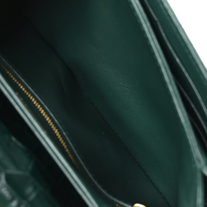 Balenciaga Shiny Extra Supple Calfskin Crocodile Embossed Small Triplet Bag Forest Green 5 of 9