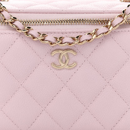 Chanel Caviar Quilted Small Tiny CC Vanity Case With Chain Light Pink 8 of 10