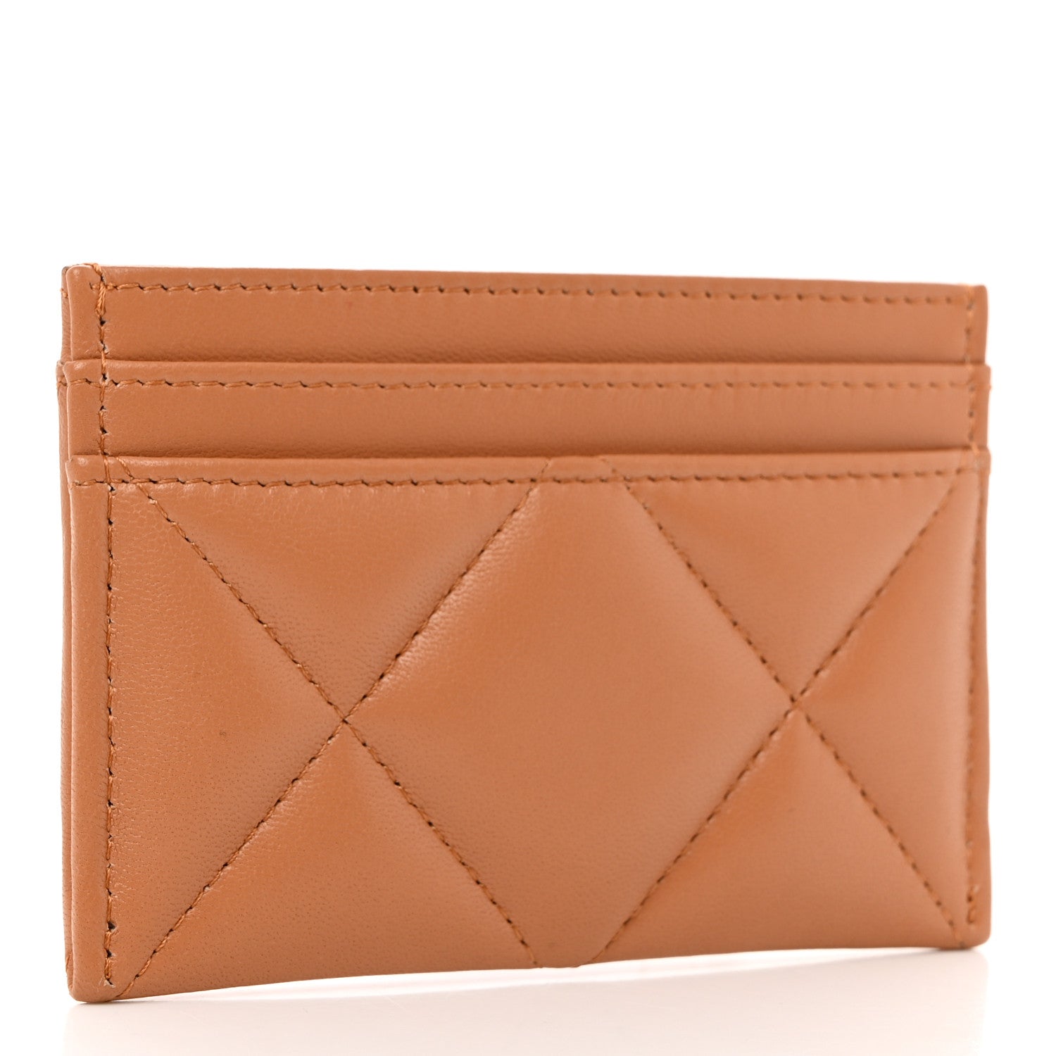 Chanel Lambskin Quilted Chanel 19 Card Holder Brown 3 of 10
