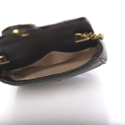Gucci Calfskin Matelasse GG Marmont 2.0 Coin Purse On A Chain Black 5 of 9
