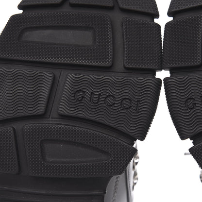 Gucci X SEGA Metallic Calfskin Mesh Womens Flashtrek Sneakers 40 Silver Black 6 of 8