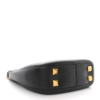 Valentino Garavani Calfskin Stud Sign Zip Hobo Black 4 of 9