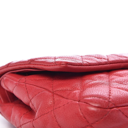 Chanel Washed Caviar Quilted Medium Double Flap Red 12 of 14