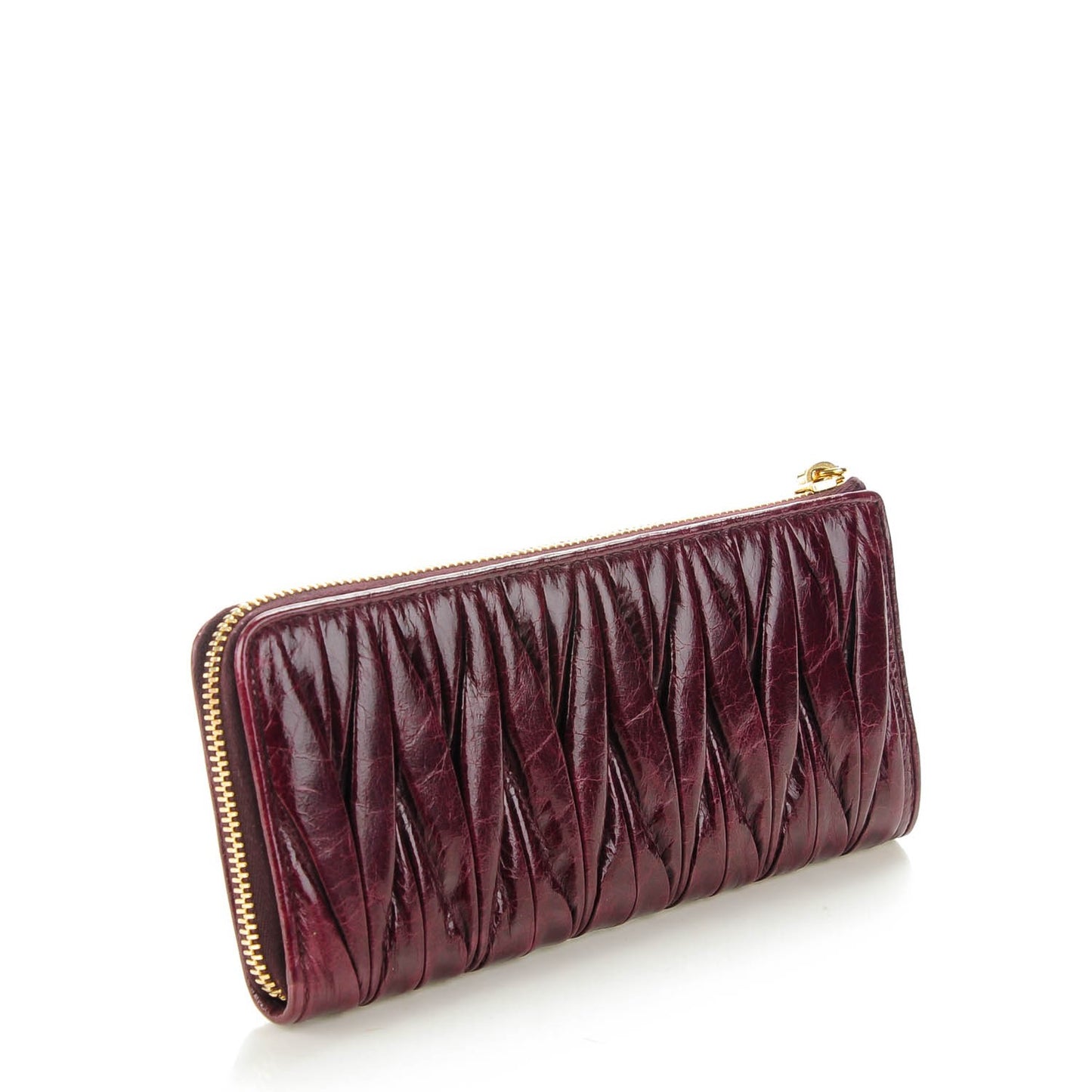 Nappa Matelasse Lux Zip Around Wallet Ribes
