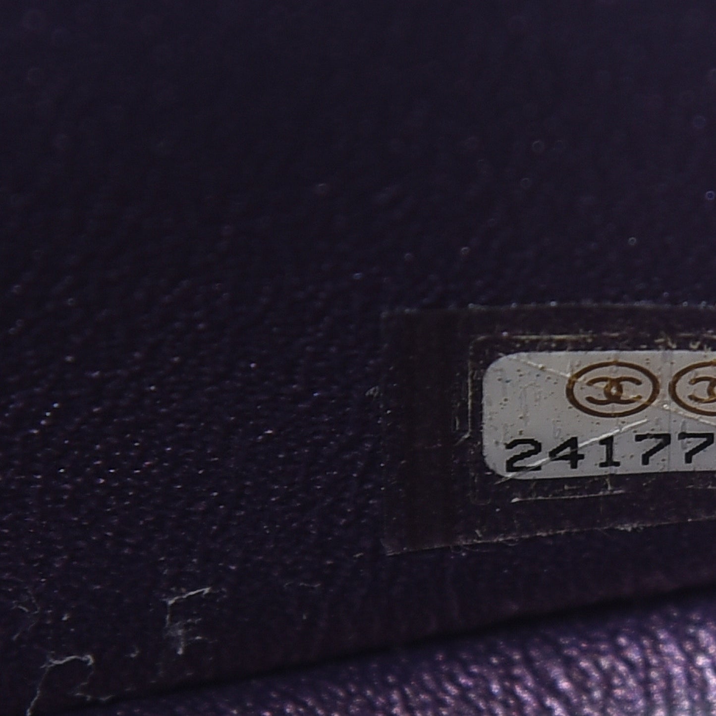 Iridescent Lambskin Quilted Mini Square Flap Dark Purple