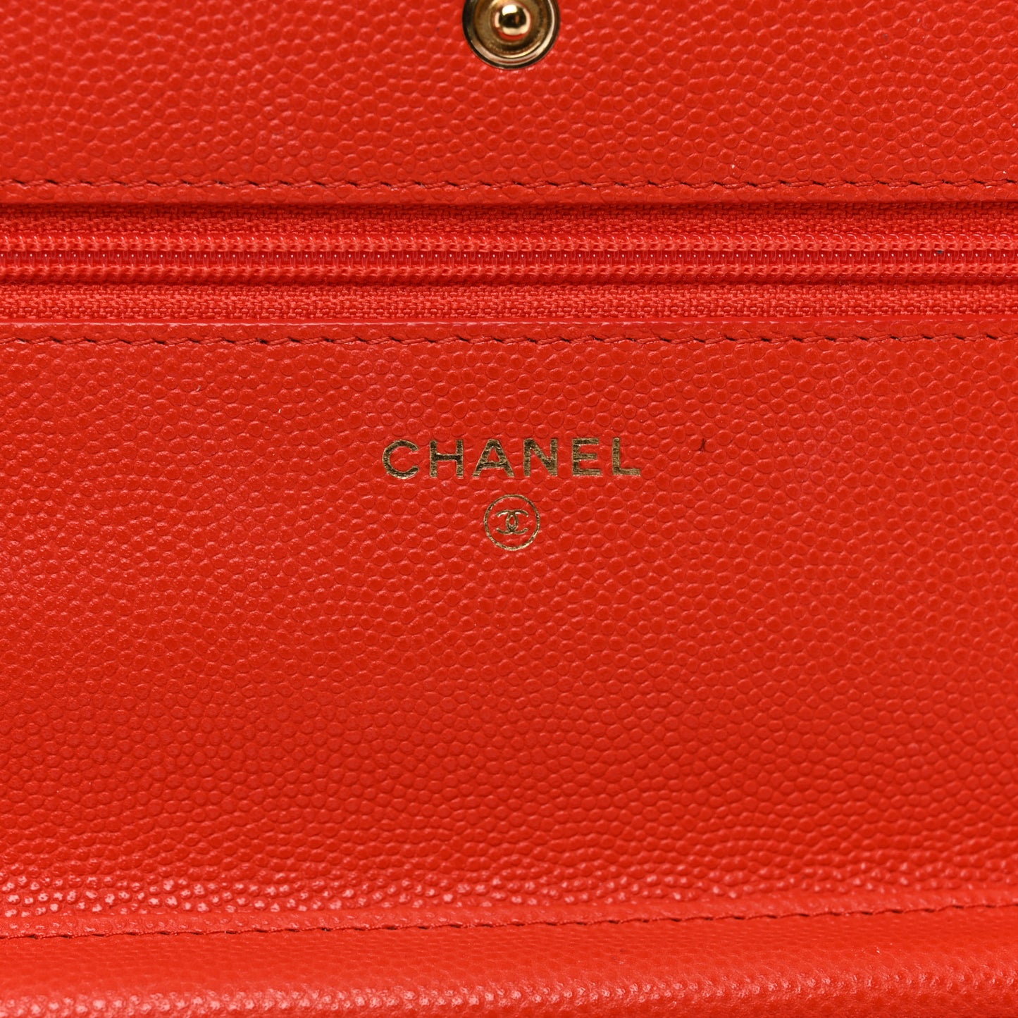 Caviar Quilted Wallet on Chain WOC Orange