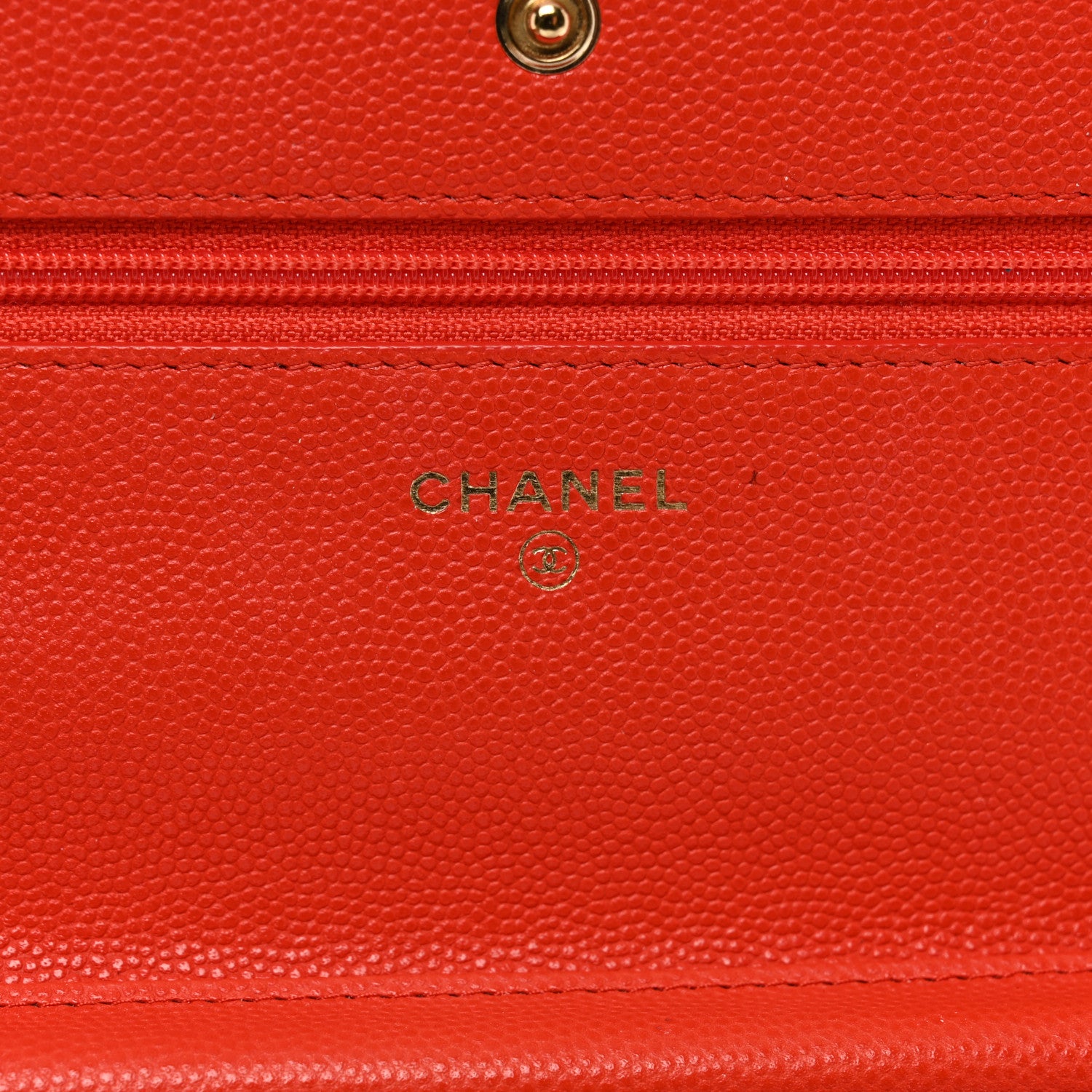 Chanel Caviar Quilted Wallet on Chain WOC Orange 7 of 12
