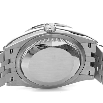 Rolex Stainless Steel 18K White Gold Diamond Bezel 36mm Oyster Perpetual Datejust Watch Silver 126284 4 of 5