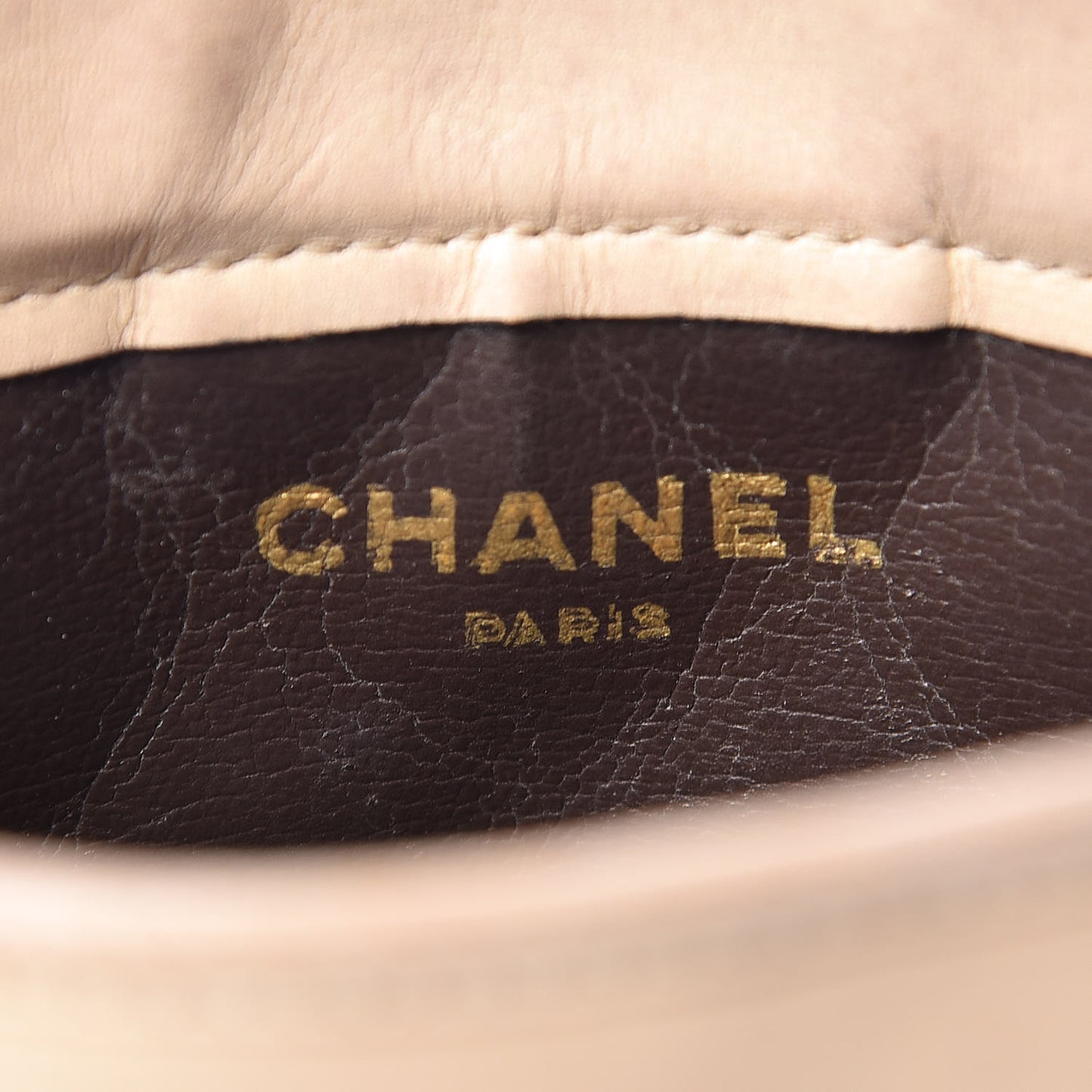 Lambskin Quilted Clutch Beige