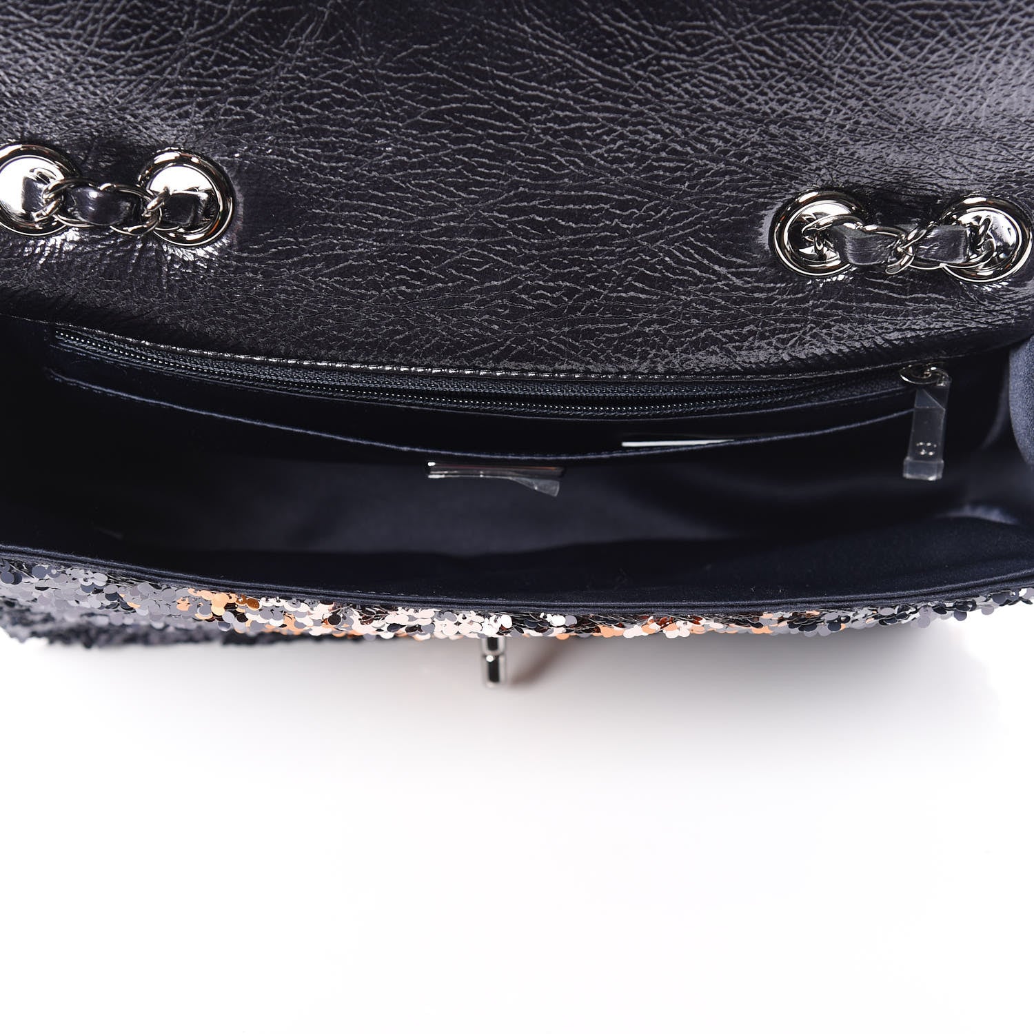 Chanel Sequin Medium Single Flap Bronze Black 5 of 9