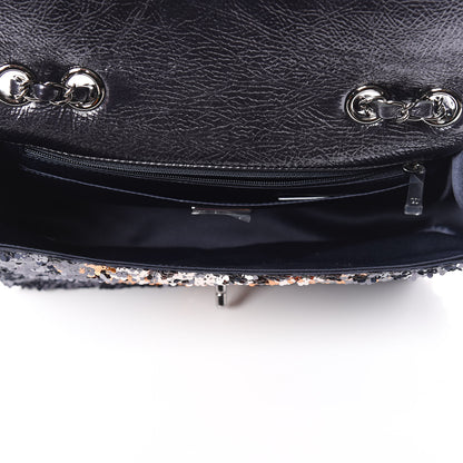 Chanel Sequin Medium Single Flap Bronze Black 5 of 9