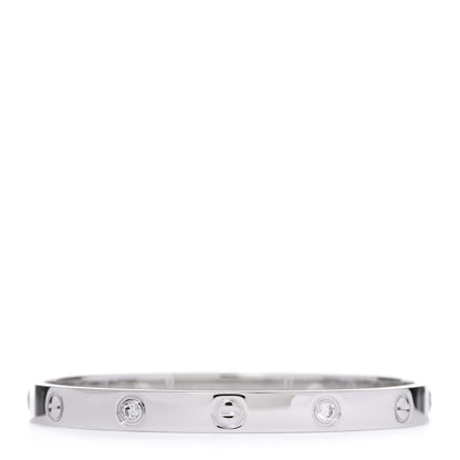 Cartier 18K White Gold 4 Diamond LOVE Bracelet 17 1 of 6