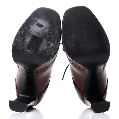 Louis Vuitton Calfskin Lace Up Pumps 39 Brown 7 of 10