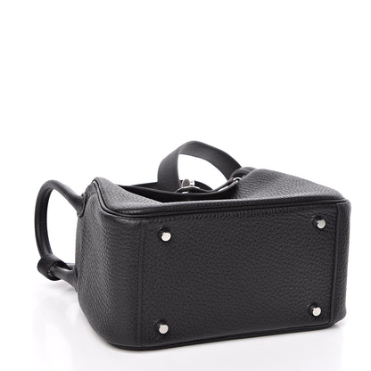 Hermes Taurillon Clemence Mini Lindy 20 Black 4 of 10