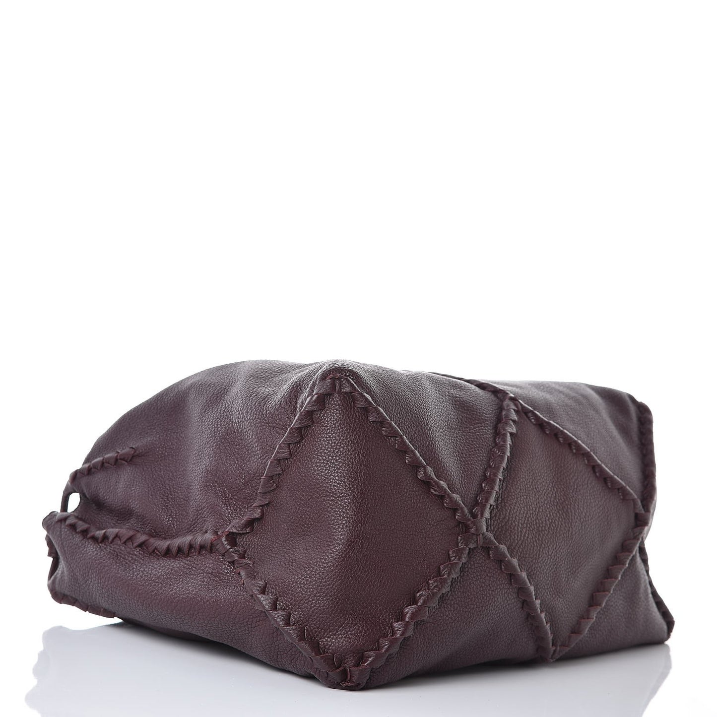 Washed Cervo Deerskin Large Hobo Burgundy