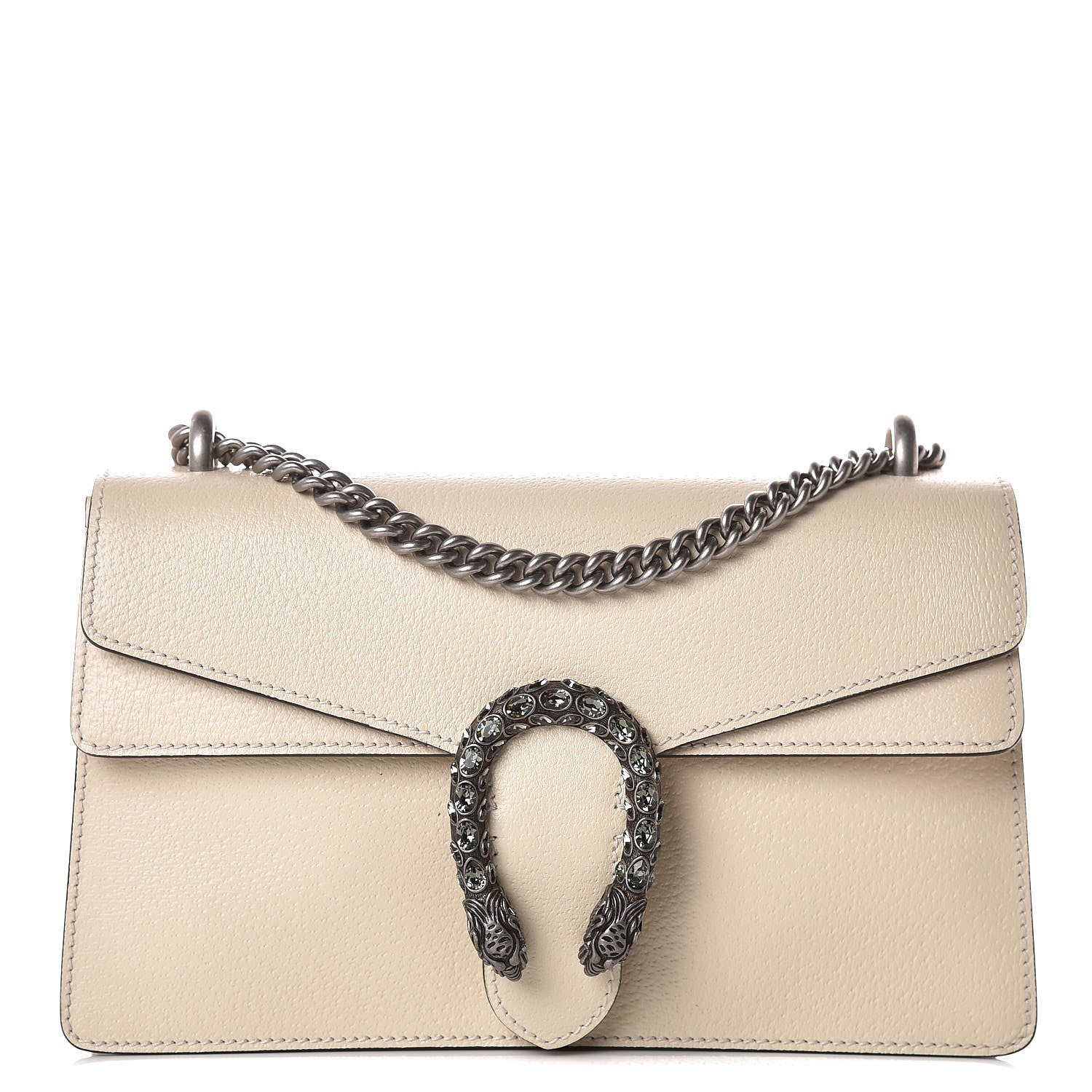 Gucci Textured Calfskin Crystal Small Dionysus Shoulder Bag Mystic White 1 of 9