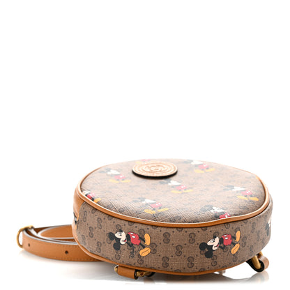 Gucci X DISNEY Mini Vintage GG Supreme Monogram Mickey Mouse Round Backpack Beige Vintage Sun Oil 4 of 12