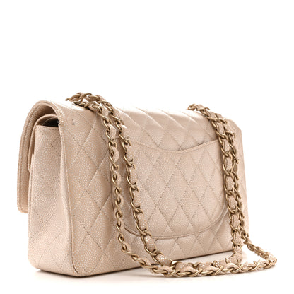 Chanel Pearly Caviar Quilted Medium Double Flap Light Beige 3 of 10