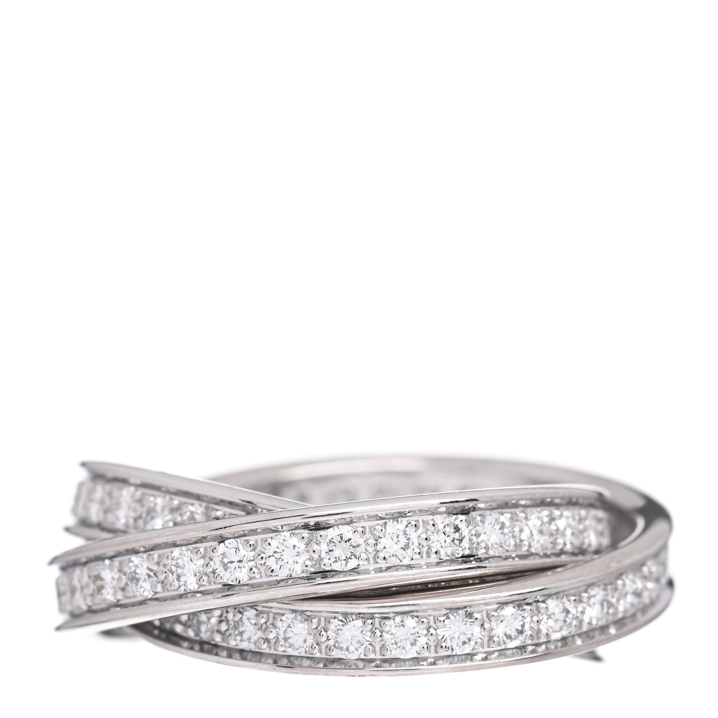 18K White Gold Diamond Trinity Ring 53 6.25