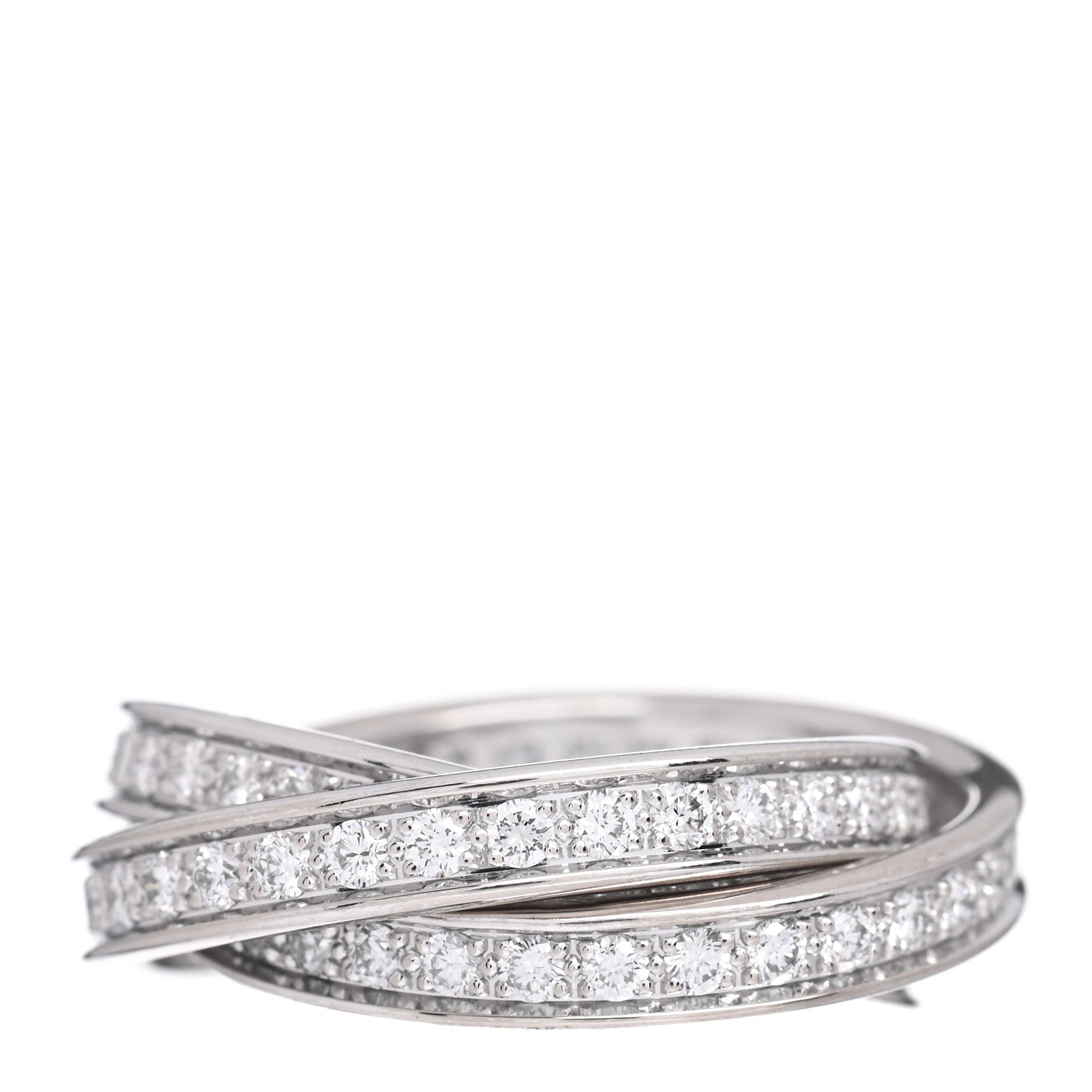 Cartier 18K White Gold Diamond Trinity Ring 53 6.25 3 of 7