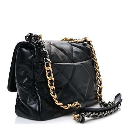 Chanel Goatskin Quilted Large Chanel 19 Flap Black 3 of 10