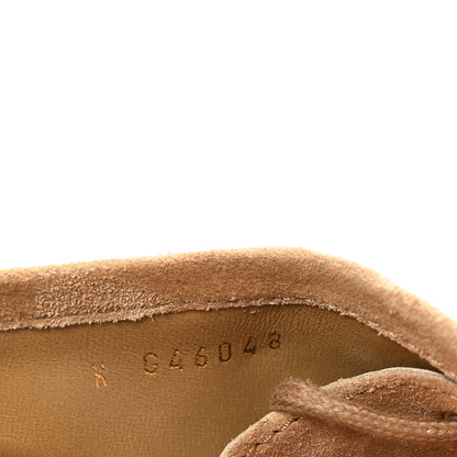 Chanel Suede Calfskin Lace Up Wedge Booties 40.5 Beige 9 of 10