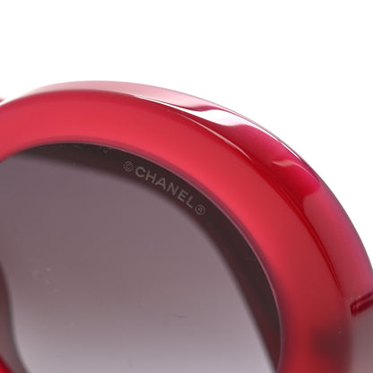 Chanel Acetate Round Chain Sunglasses 5489-A Burgundy 7 of 8