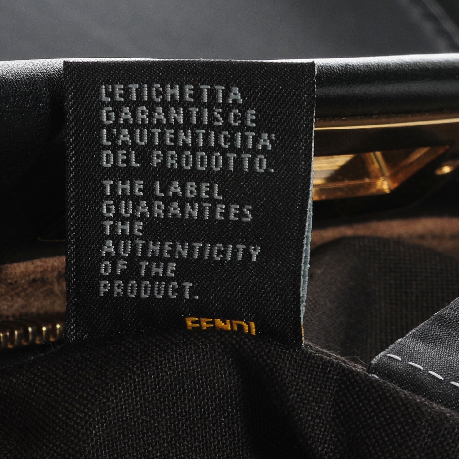 Fendi Vitello Morgan Fabric Jacquard Pequin Medium Peekaboo Iconic Satchel Black Tobacco 10 of 11